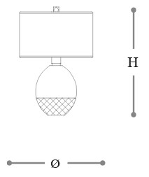 Dimensions of the Verbena Opera Italamp Table Lamp